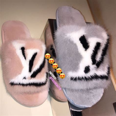 louis vuitton fur slippers price|fuzzy Louis Vuitton slippers.